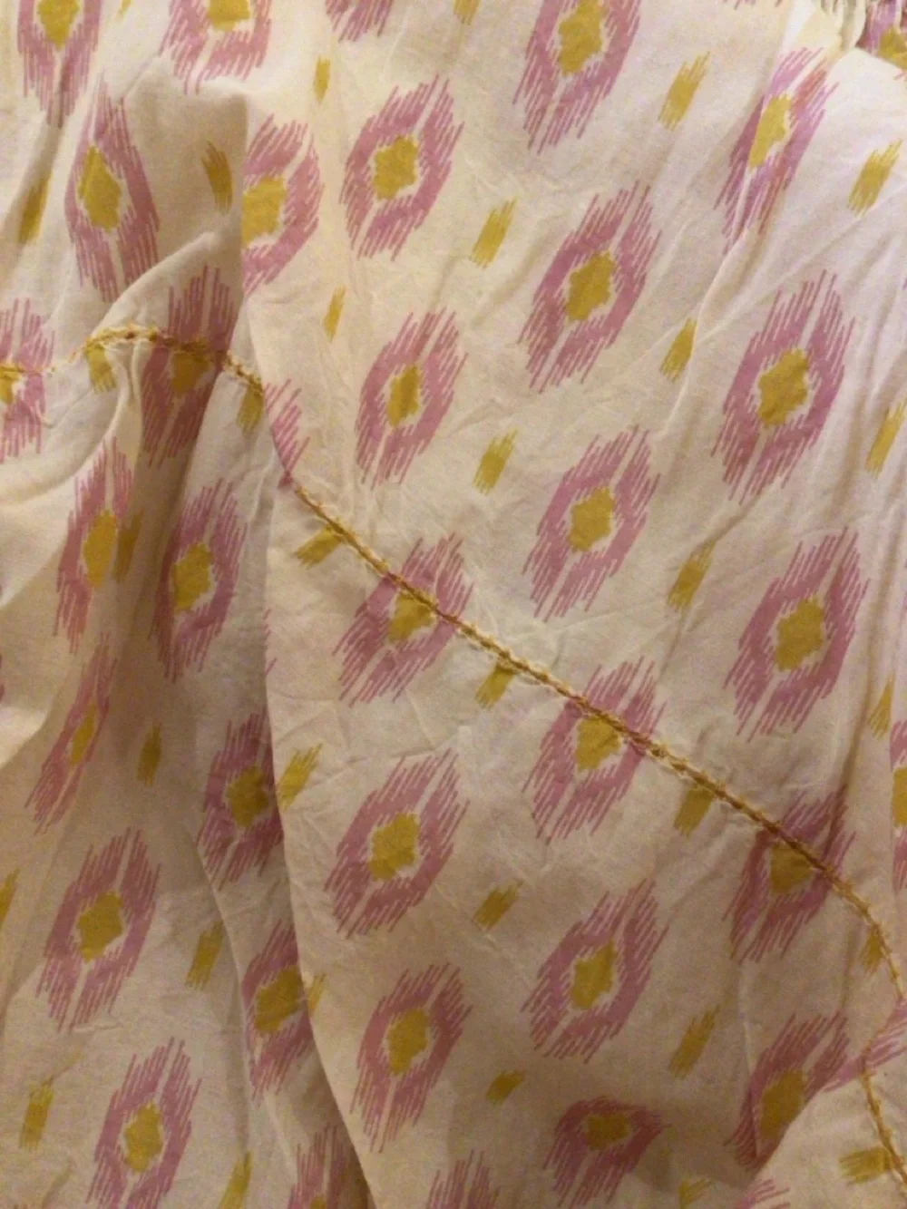 Zara Cream Midi Dress with Pink Leaf Print Size XL - Picture 8 of 9